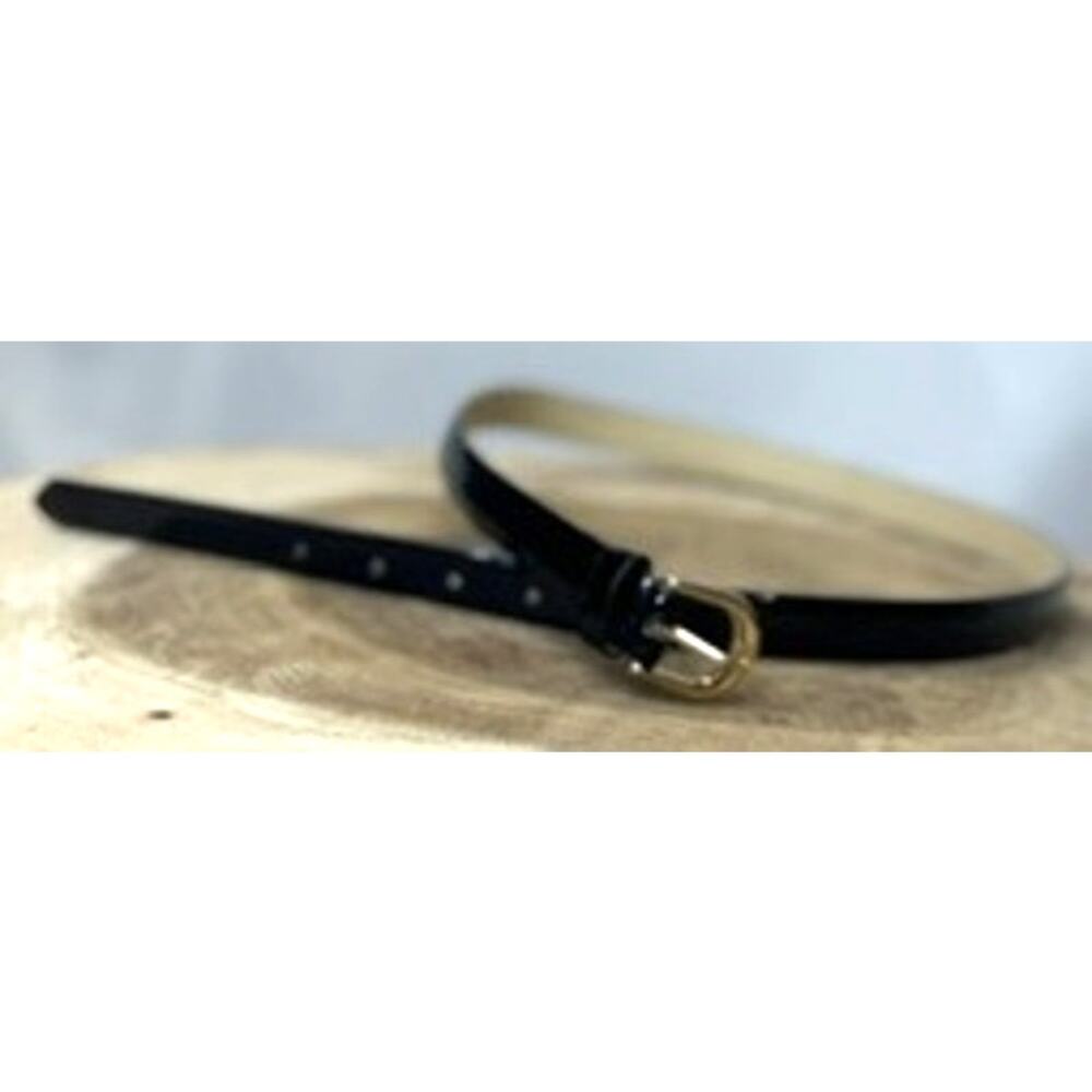 Black Patent Leather Belt - Women's Size Large